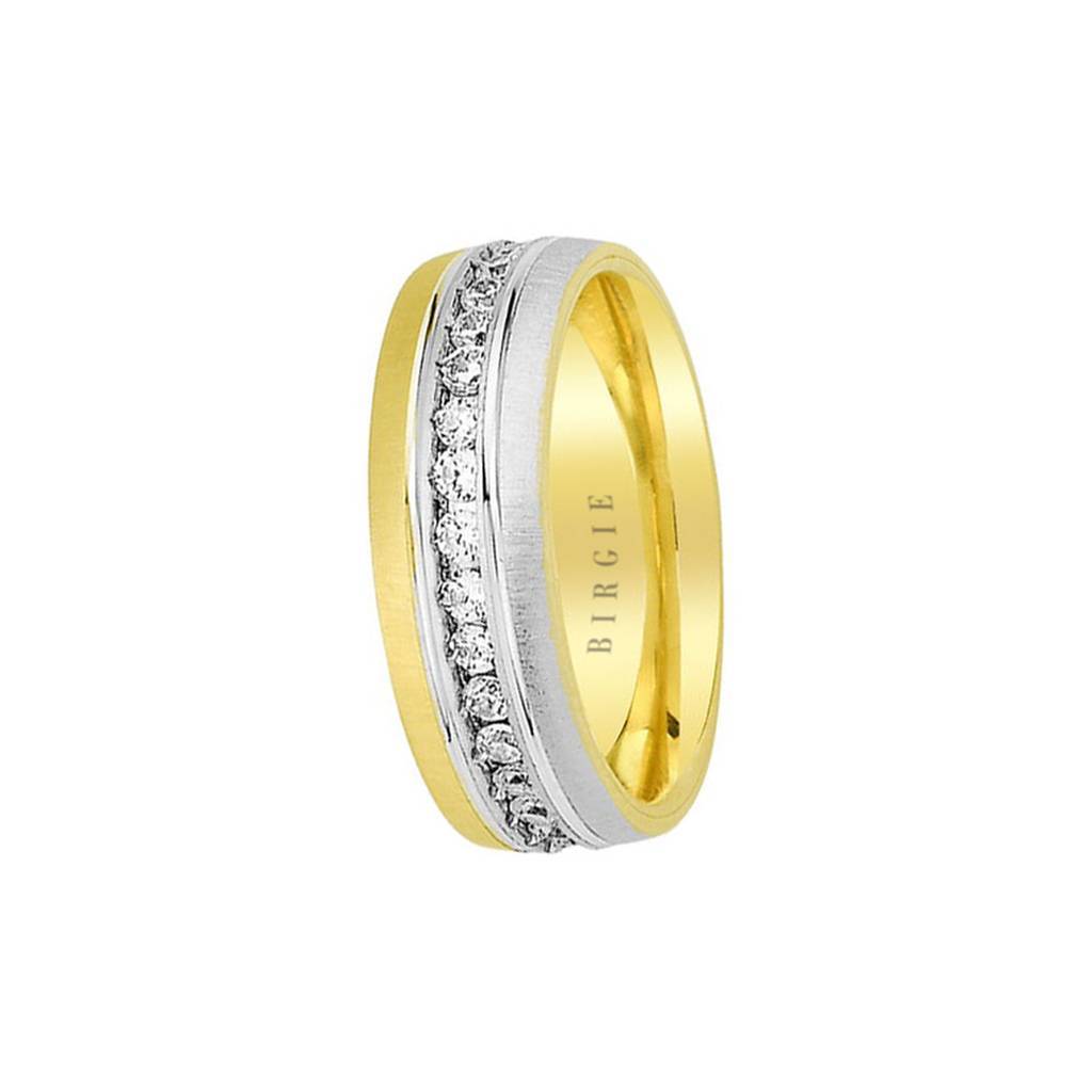 Alliance Atlas en or blanc et jaune avec diamants