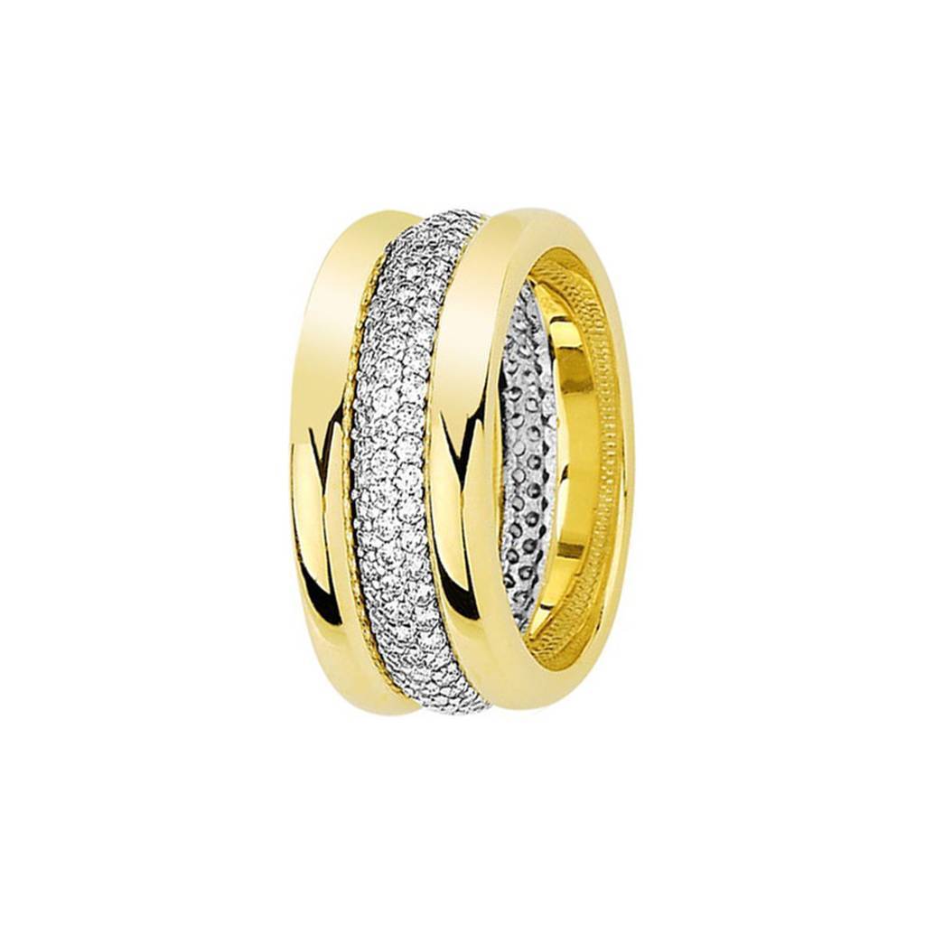 White and Yellow Gold Dardanelles Wedding Band w/ Diamonds