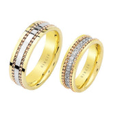 White, Rose and Yellow Gold Wedding Band w/ Diamonds - Birgie Diamant | Fine Jewellery - Diamant & Edelstein Schmuck