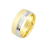 White and Yellow Gold Bastet Wedding Band