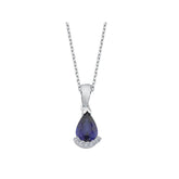 Collier diamant et saphir goutte