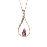 Diamond and Drop Amethyst Necklace
