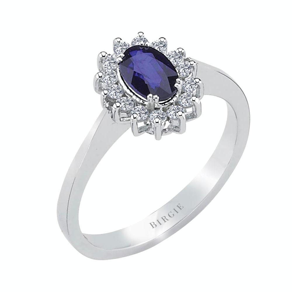 Diamond and Oval Sapphire Ring