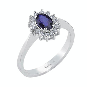 Diamond and Oval Sapphire Ring