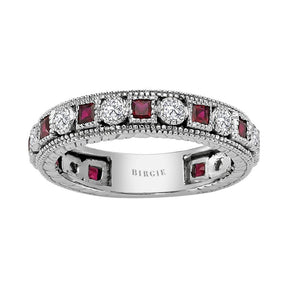 Bague d'éternité diamant et rubis