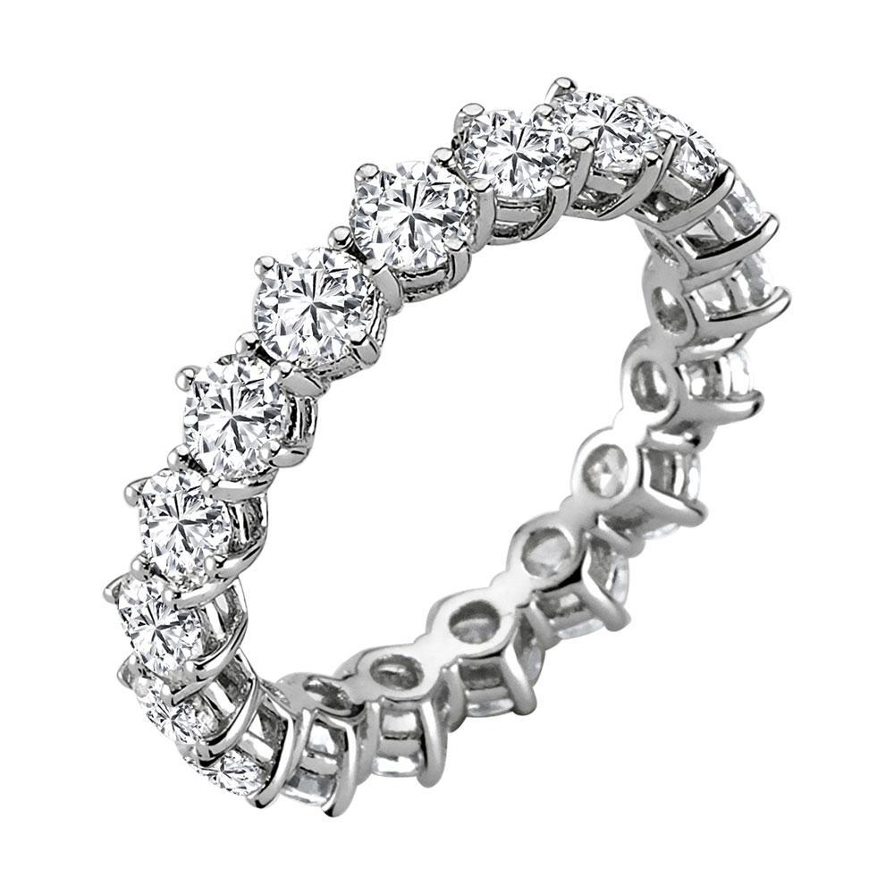 G Color 3.38 Carat Diamond Eternity Wedding Ring