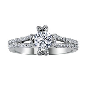 Bague de fiançailles halo de diamants total de 0,79 carat