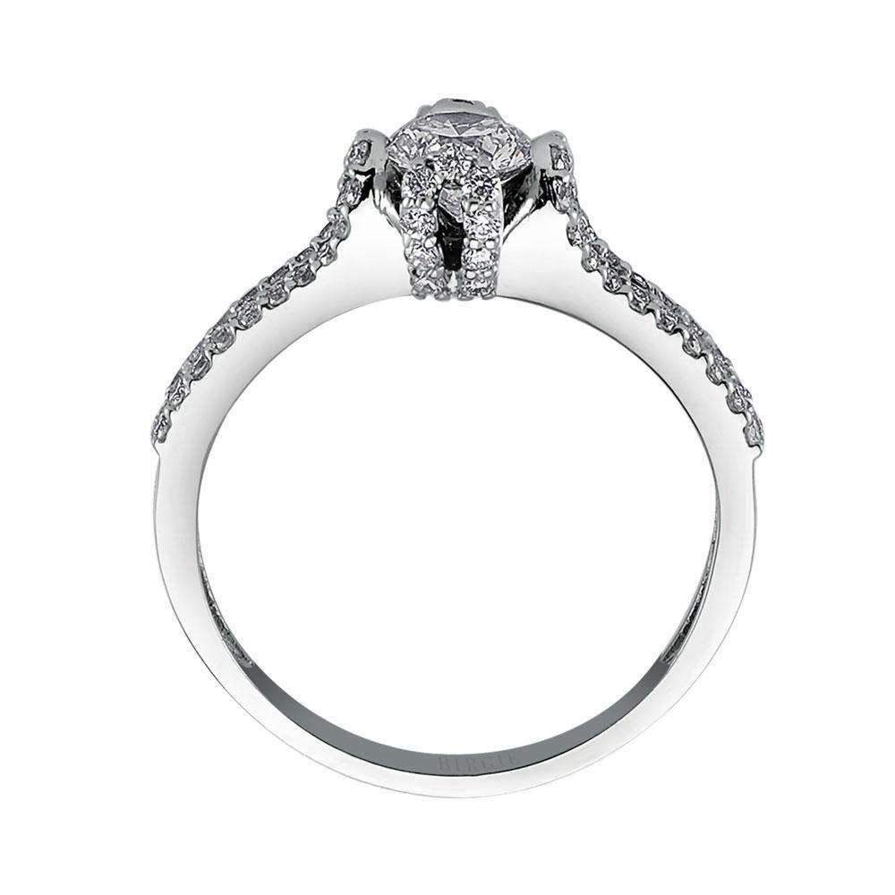 Bague de fiançailles halo de diamants total de 0,79 carat