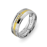 Alliance Sureyya en or blanc et jaune avec diamants