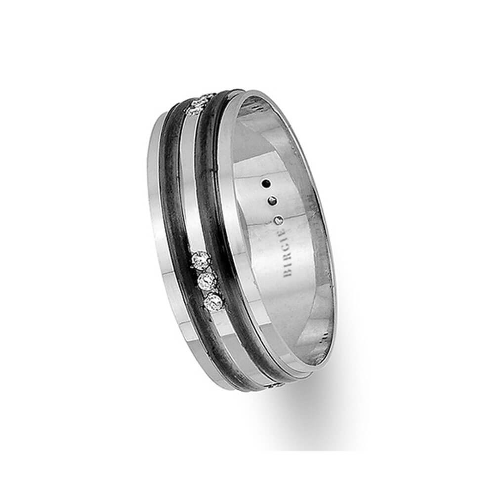 Alliance classique 2 couleurs en or blanc avec diamants